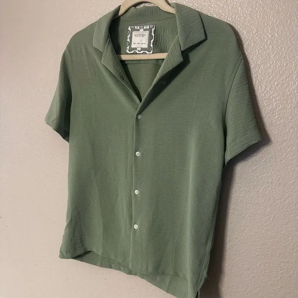 Cactus Olive Casual Button Down Shirt - Picture 1 of 2